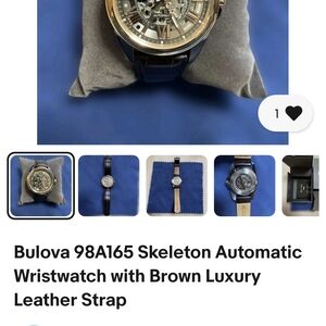 Bulova 98A165 Skeleton Automatic Watch - Brown Leather